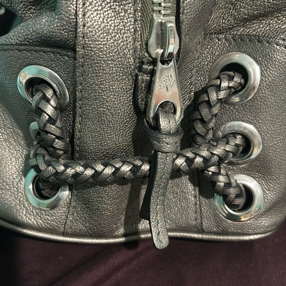 Mulberry Large Agyness Gunmetal metallic Satchel - Picture 10 of 16